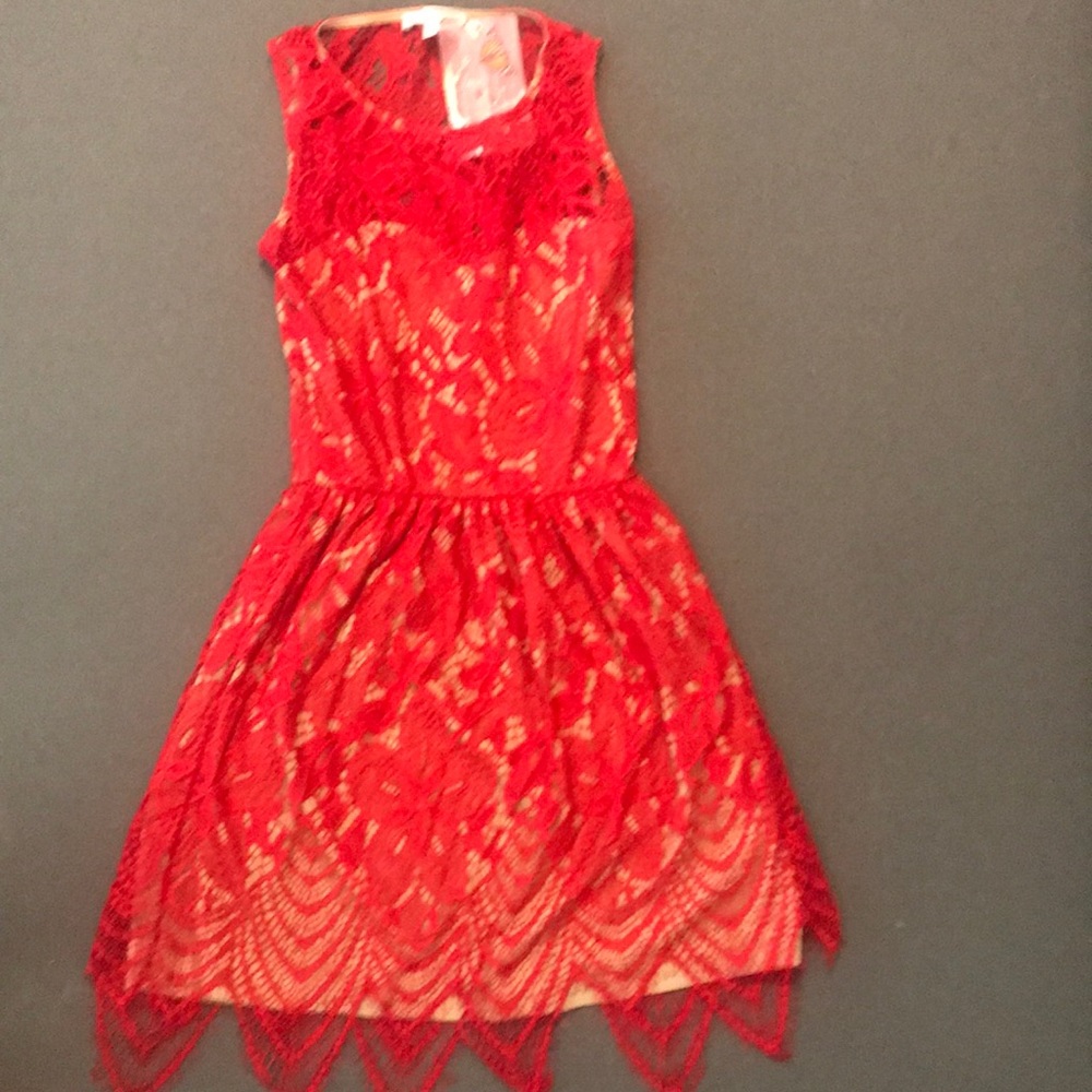 Red lace dress